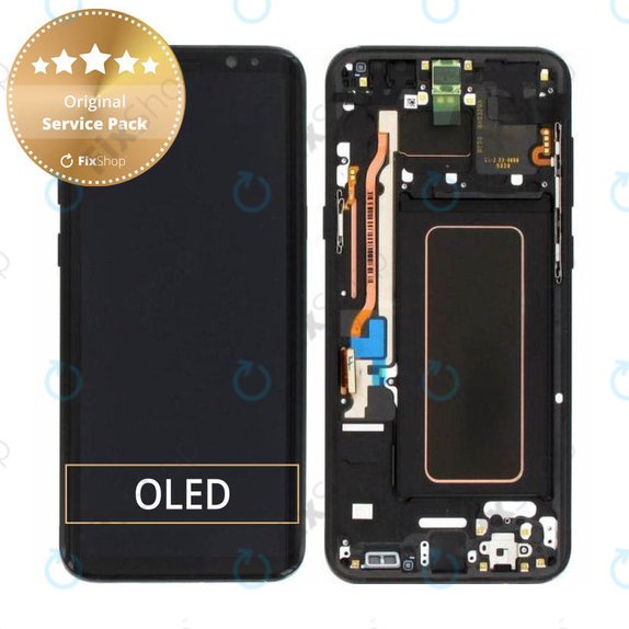 дисплей за Samsung S8 Plus G955F, Тъчскрийн и рамка, Midnight Black, GH97-20470A, GH97-20564A, GH97-20565A, Genuine Service Pack