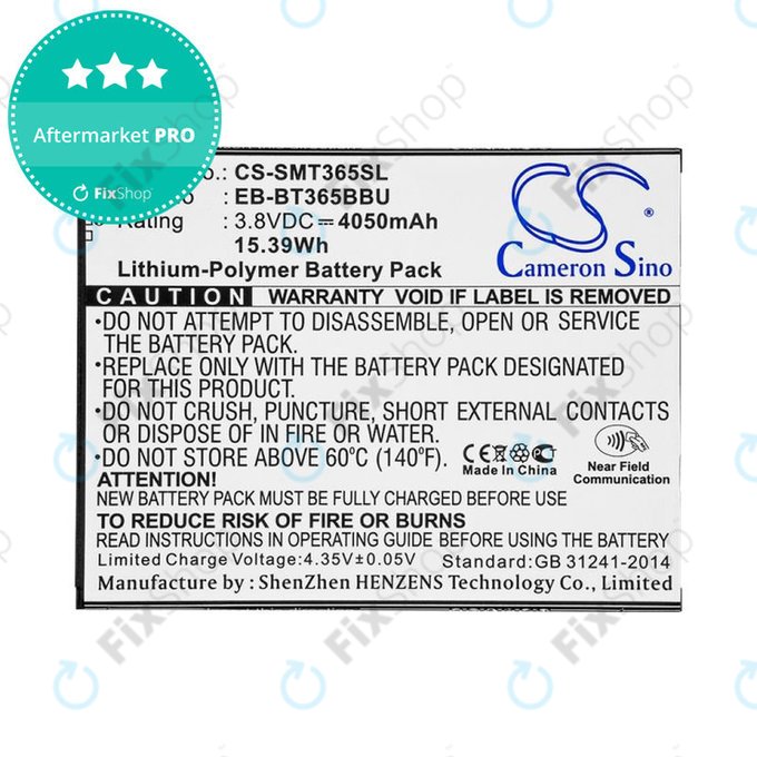 Батерия за Samsung Galaxy Tab Active 2 8.0, 4050mAh, Li-Pol, 3.8V, EB-BT365BBU, HQ