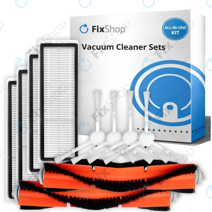 Комплект резервни части за Xiaomi Mi Robot Vacuum Mop (Mijia 1C), 2 (Mijia 2C), 2 Pro+ (Mijia 1T) (2x Основни четки, 4x Филтри, 4x Странични четки)