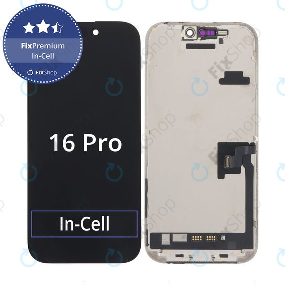 Дисплей In-Cell FHD за iPhone 16 Pro, Тъчскрийн с рамка, FixPremium