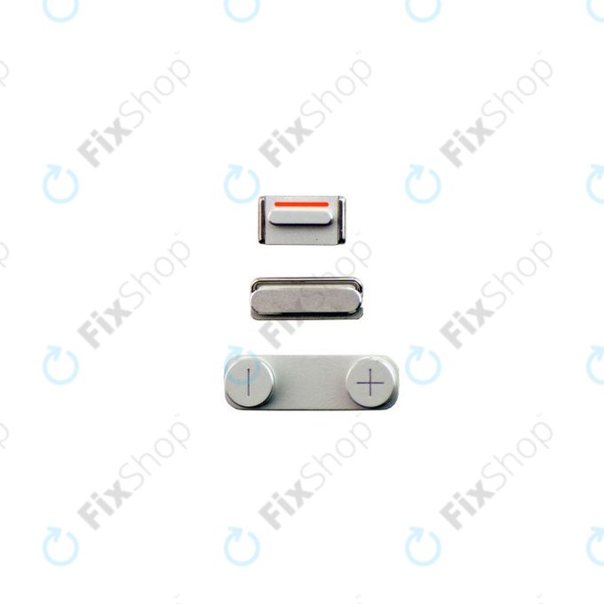Бутон за захранване с сила на звука и без звук за iPhone 5, бял, White