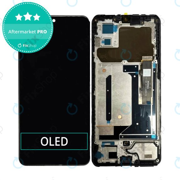 дисплей OLED за ZTE Axon 30 5G A2322 A2322G, Тъчскрийн и рамка, черен, Black