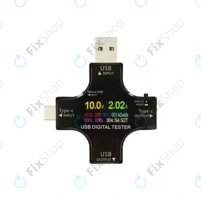 USB дигитален тестер 2в1 (с USB-C и USB 3.0), Eversame
