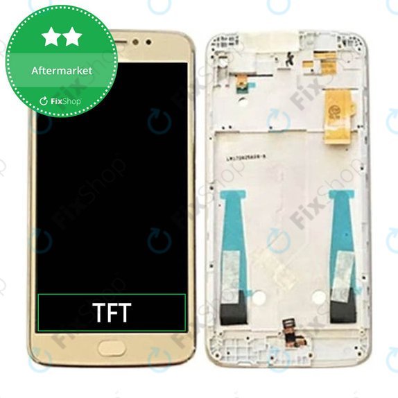 дисплей за Motorola Moto E4 Plus XT1771, Тъчскрийн и рамка, златен, Gold, TFT