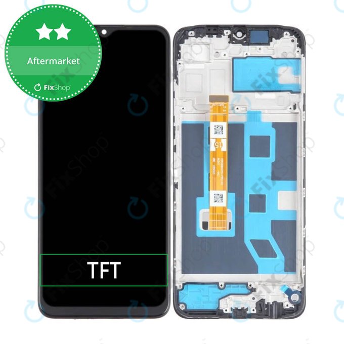 дисплей за Oppo A17, Тъчскрийн и рамка, Midnight Black, TFT