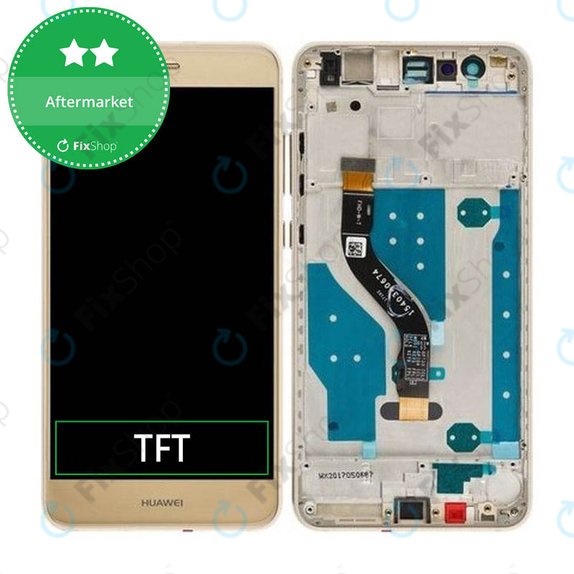 дисплей за Huawei P10 lite, Тъчскрийн и рамка, Platinum Gold, TFT