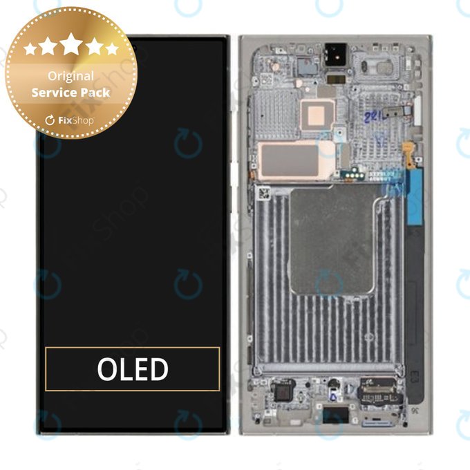 дисплей за Samsung S24 Ultra S928B, Тъчскрийн и рамка, GH82-33396A, Titanium Gray, Genuine Service Pack