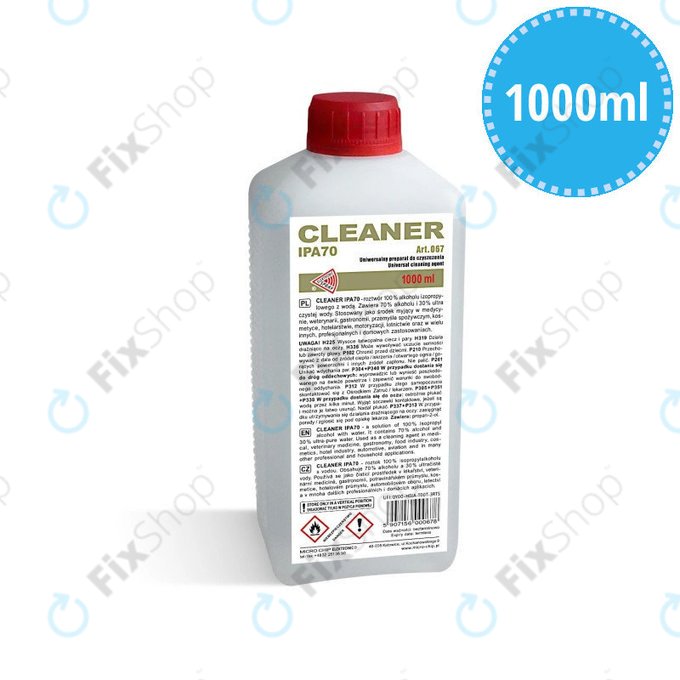 Изопропилов алкохол 70%, 1000 мл, Cleanser IPA