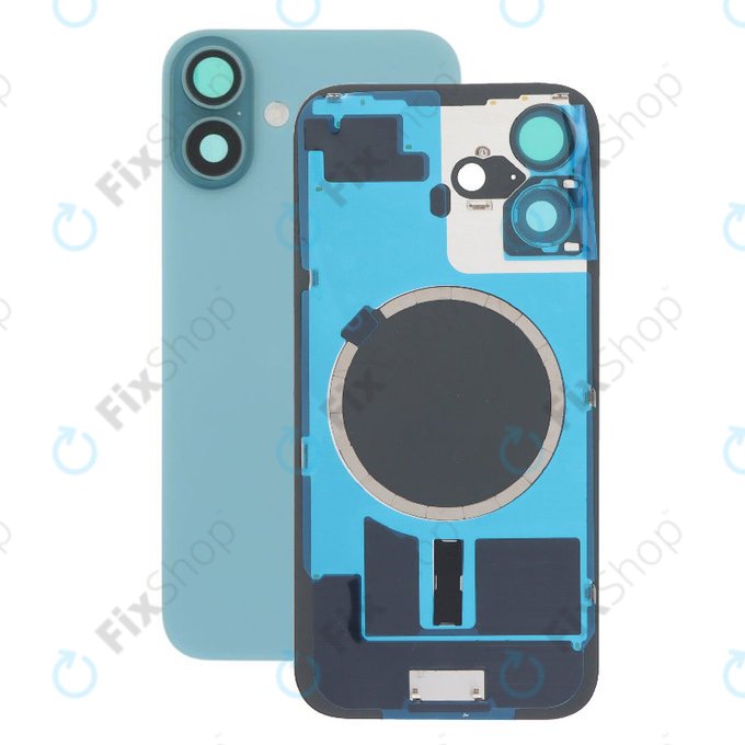 Задно стъкло на корпус + стъкло на камера + метална пластина + MagSafe магнит за iPhone 16 Plus, Teal