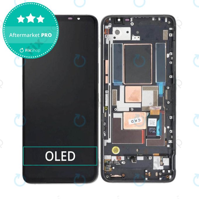 дисплей OLED за Asus ROG Phone 5s ZS676KS, 5s Pro ZS676KS-1A, Тъчскрийн и рамка, Phantom Black