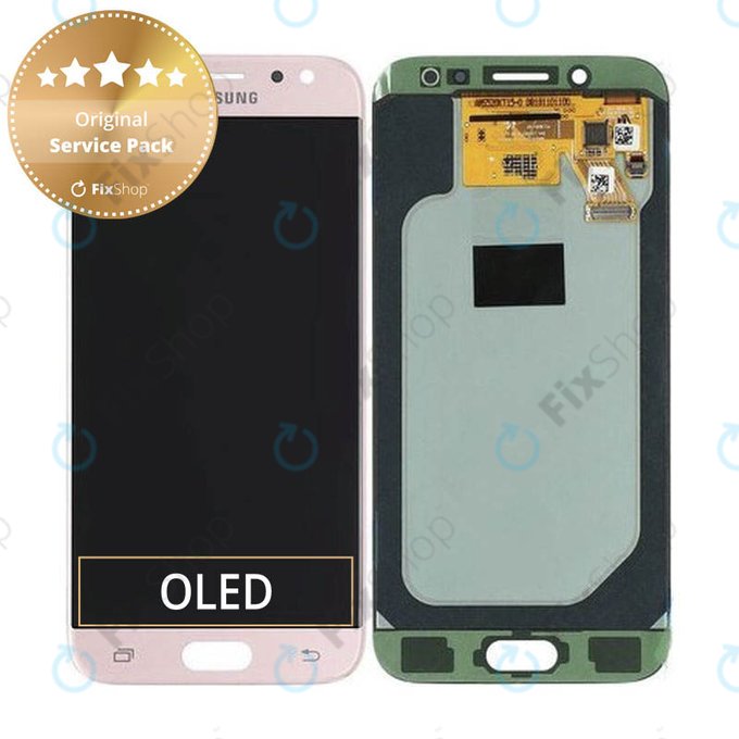 дисплей OLED за Samsung J5 J530F (2017), Тъчскрийн без рамка, Розово, Pink, GH97-20738D, GH97-20880D, Genuine Service Pack
