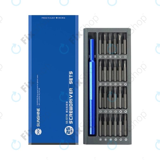 Прецизен комплект отвертки и накрайници 25в1, Sunshine SS-5118