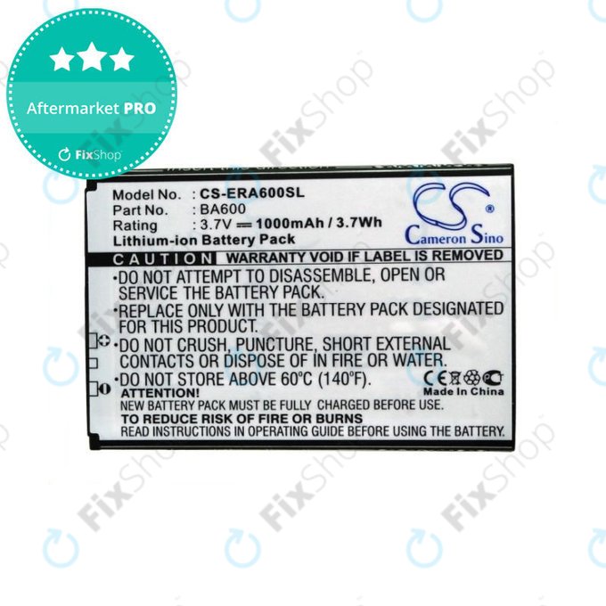 Батерия за Sony Ericsson Kumquat, ST25, ST25i, Xperia U, 1000mAh, Li-Ion, 3.7V, BA600, HQ