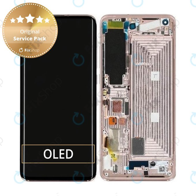 дисплей за Xiaomi Mi 10 Pro, Тъчскрийн и рамка, 56000500J100, Alpine White, Genuine Service Pack