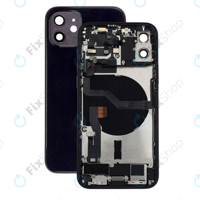 Заден калъф със малки части за iPhone 12, черен, Black
