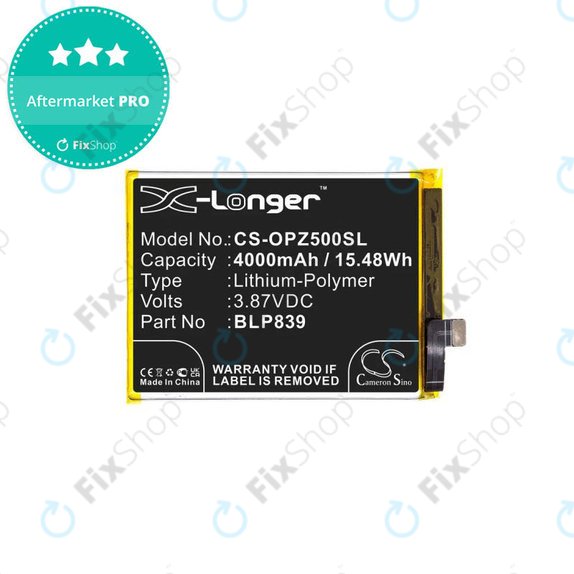 Батерия за Oppo Reno 5 Z 5G CPH2211, BLP839, 4000mAh, HQ