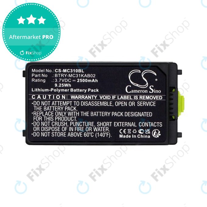 Батерия за Symbol, Zebra MC3100, MC3190, 2500mAh, Li-Pol, 3.7V, BTRY-MC31KAB02, HQ