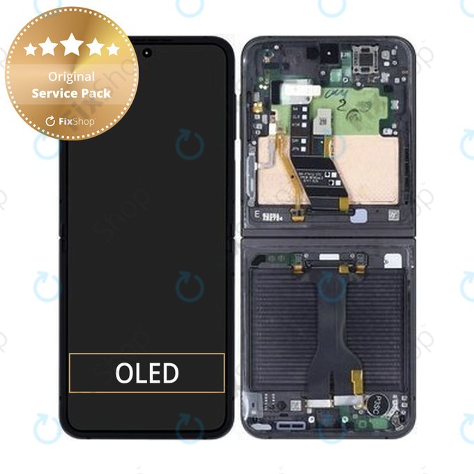 дисплей за Samsung Z Flip 6 F741B, Тъчскрийн и рамка, GH82-35014E, Crafted Black, Genuine Service Pack