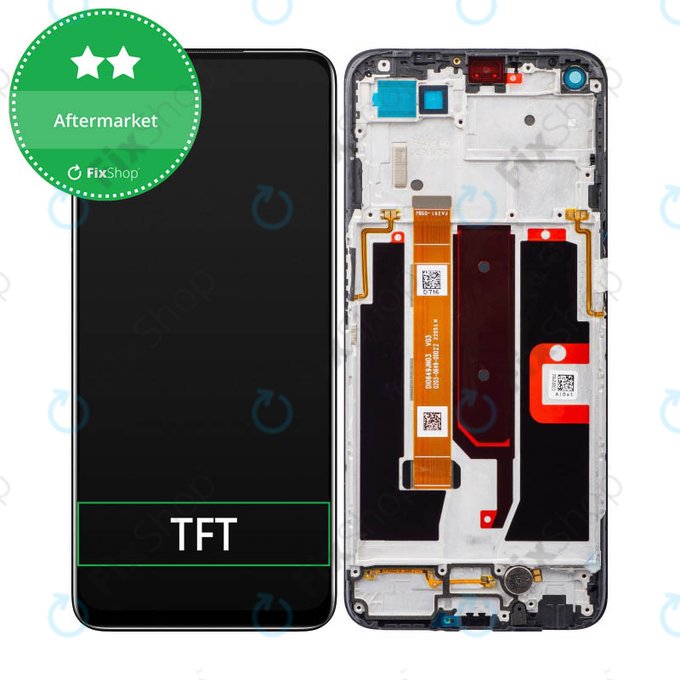 дисплей за Oppo A54 5G, A74 5G, Тъчскрийн и рамка, Fluid Black, TFT