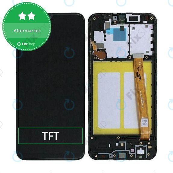 дисплей за Samsung A20e A202F, Тъчскрийн и рамка, черен, Black, TFT