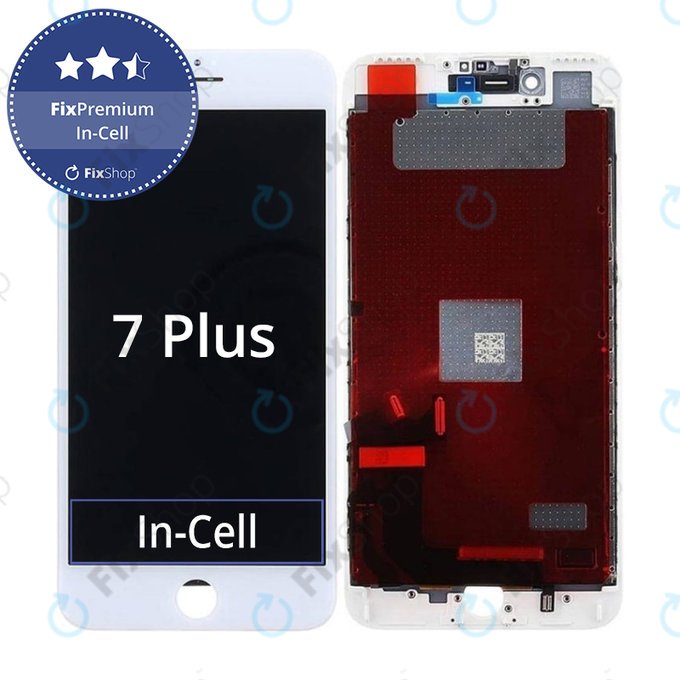 Дисплей In-Cell за iPhone 7 Plus, White, Тъчскрийн с рамка, FixPremium