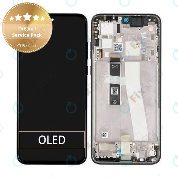 дисплей за Motorola Edge 30 Neo XT2245, Тъчскрийн и рамка, 5D68C21403, Black Onyx, Genuine Service Pack