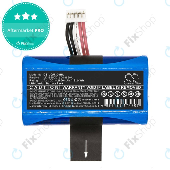 Батерия за Ingenico Apos A8, 2600mAh, Li-Ion, 7.4V, LD18650D, HQ
