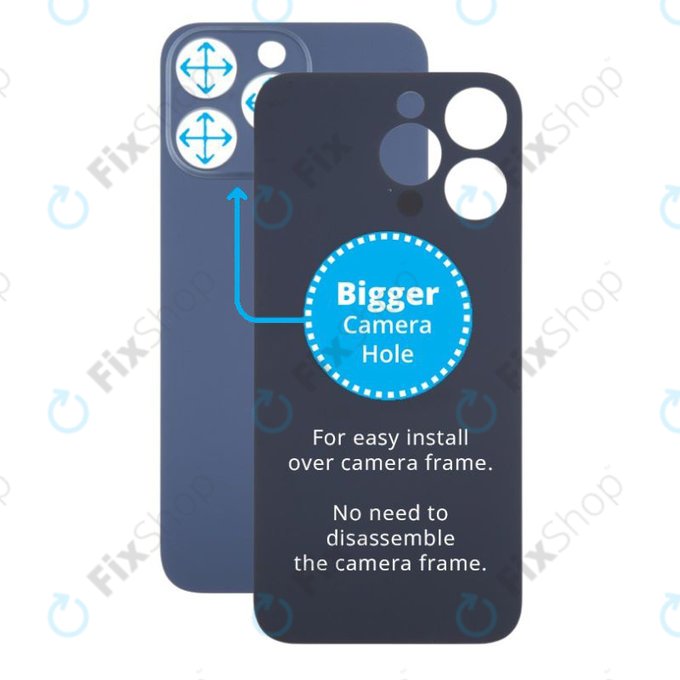 задния капак с голям отвор за камера за iPhone 15 Pro Max, Blue Titanium