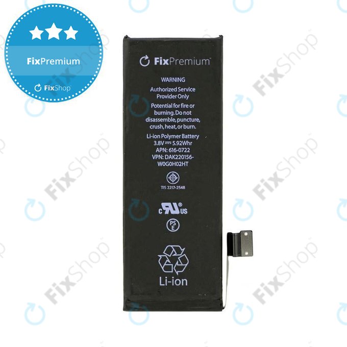 Батерия за iPhone 5S, 1560mAh, FixPremium
