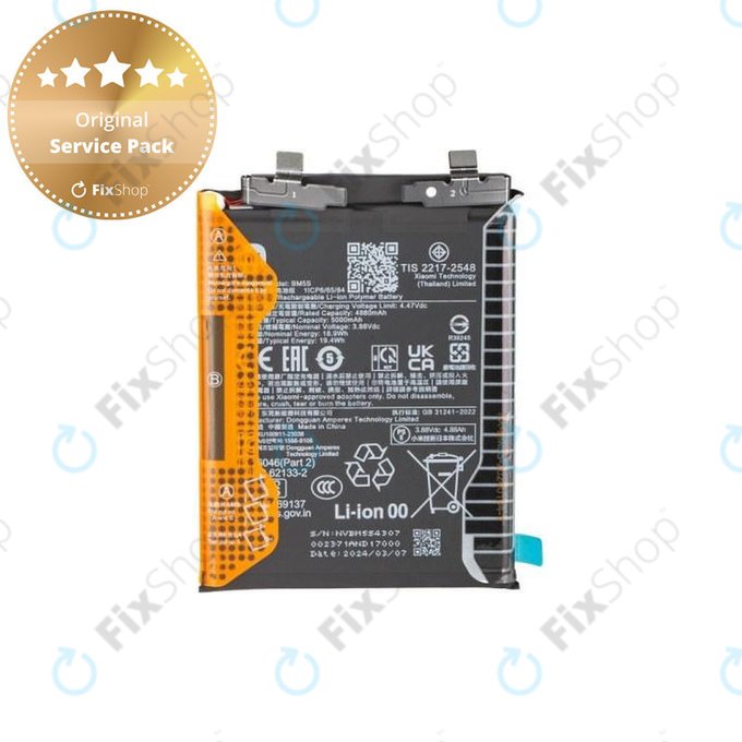 Батерия за Xiaomi 13T Pro, 5000mAh, BM5S, 1330103000035B, Genuine Service Pack
