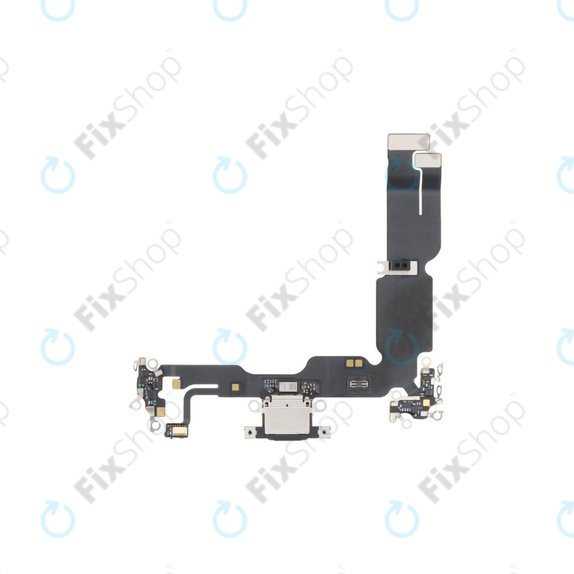 Конектор за зареждане с гъвкав кабел за iPhone 15 Plus, черен, Black
