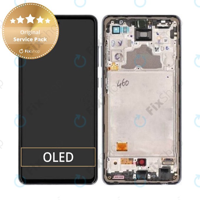 дисплей за Samsung A72 A725F, A726B, Тъчскрийн и рамка, GH82-25460A, GH82-25463A, GH82-25624A, GH82-25849A, Awesome Black, Genuine Service Pack