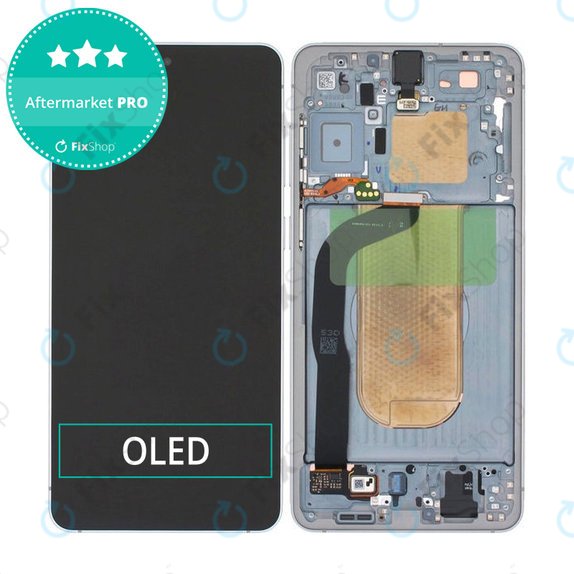 Дисплей OLED за Samsung S25 Edge, Titanium Silver, Тъчскрийн с рамка