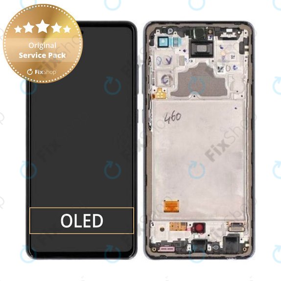 дисплей за Samsung A72 A725F, A726B, Тъчскрийн и рамка, GH82-25460A, GH82-25463A, GH82-25624A, GH82-25849A, Awesome Black, Genuine Service Pack
