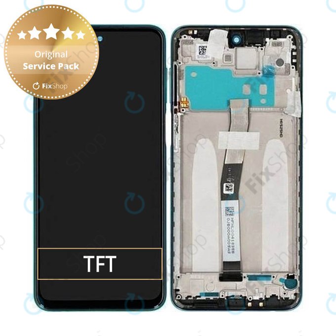 дисплей за Xiaomi Redmi Note 9 Pro, Тъчскрийн и рамка, 560004J6B200, Tropical Green, Genuine Service Pack