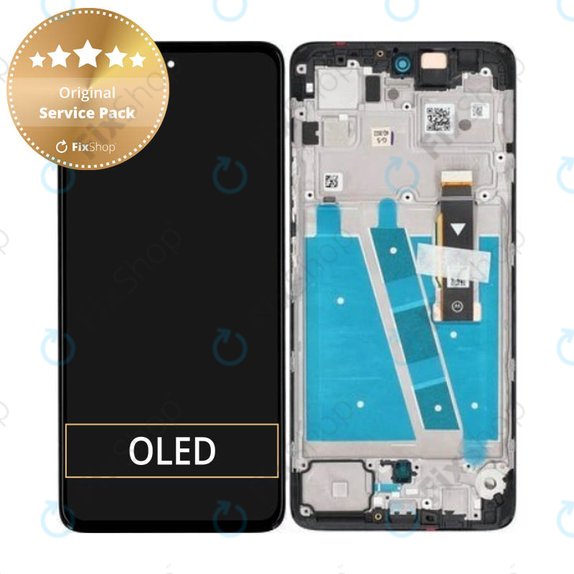 дисплей за Motorola Moto G72 XT2255, Тъчскрийн и рамка, 5D68C21701, Meteorite Gray, Genuine Service Pack
