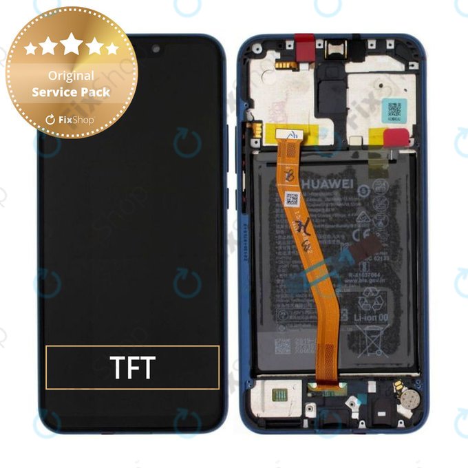 дисплей за Huawei Mate 20 Lite, Тъчскрийн и рамка с батерия, 02352DKM, 02352GTT, Sapphire Blue, Genuine Service Pack