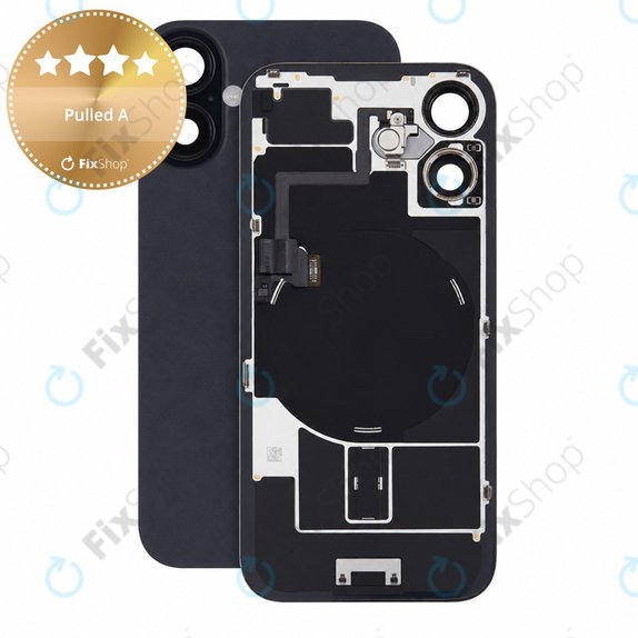 Стъкло на задния капак за iPhone 16, Black, Pulled A