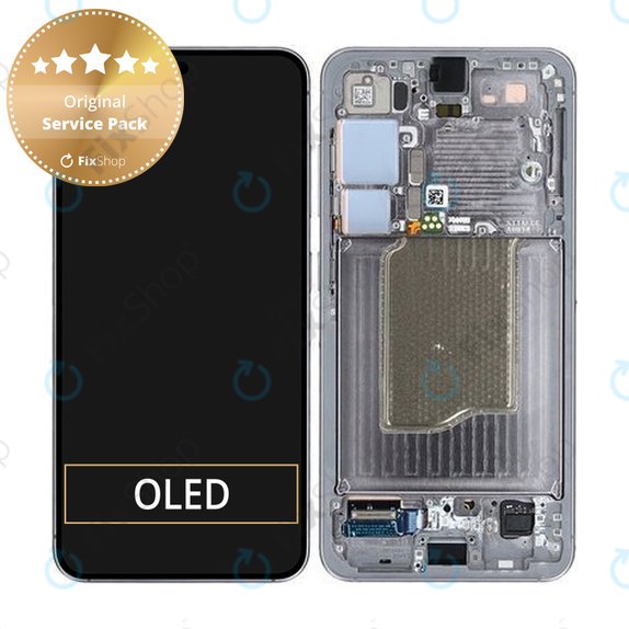Дисплей за Samsung Galaxy S25, тъч стъкло с рамка, Silver Shadow, GH82-36329A, Genuine Service Pack