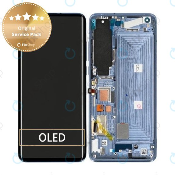 дисплей за Xiaomi Mi 10, Тъчскрийн и рамка, 56000500J200, Twilight Grey, Genuine Service Pack