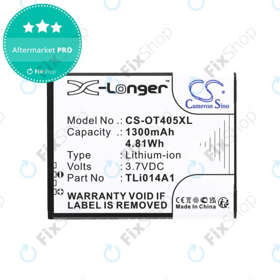Батерия за Alcatel OneTouch Evolve, 1300mAh, Li-Ion, 3.7V, TLi014A1, HQ