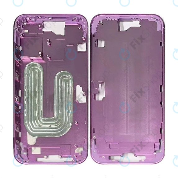 Средна рамка с бутон за включване и бутони за сила на звука за iPhone 16 Plus, Pink