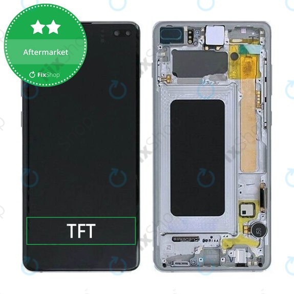 дисплей за Samsung S10 Plus G975F, Тъчскрийн и рамка, Prism Black, TFT
