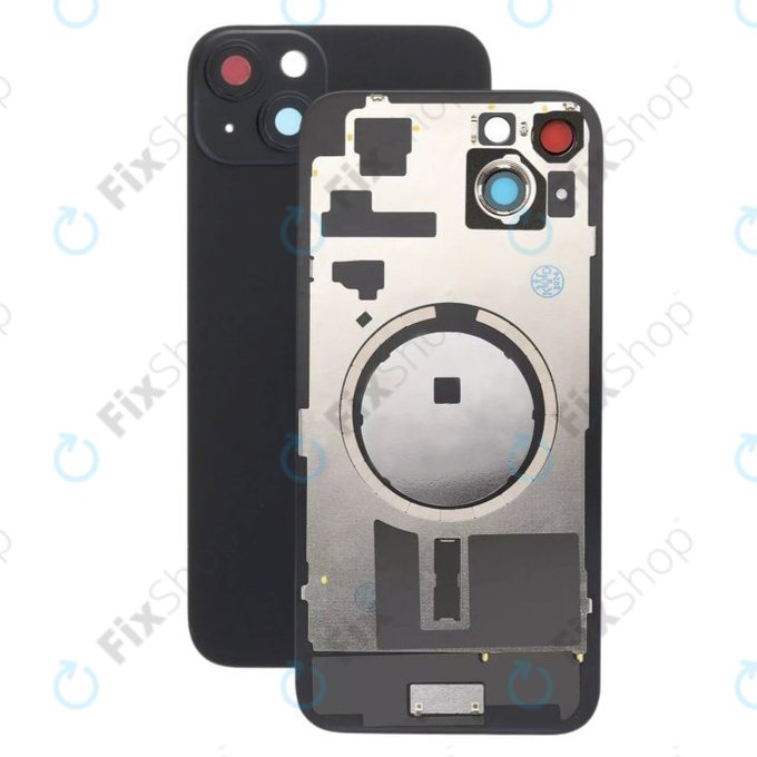 задния капак с обектив на камерата за iPhone 15 Plus, черен, Black