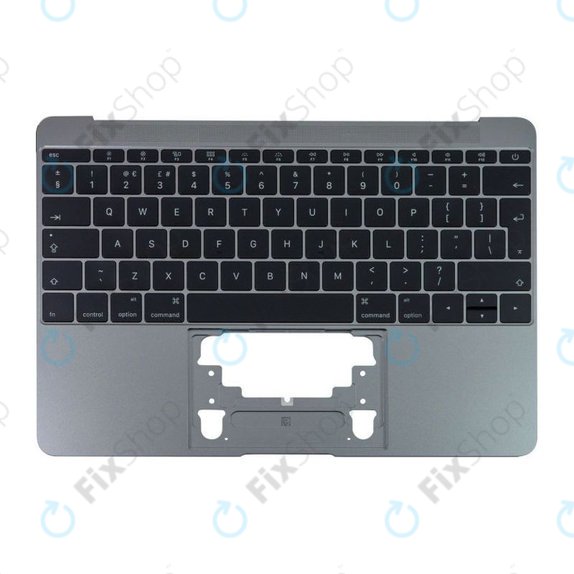 Горна рамка с клавиатура за MacBook 12" A1534 (ранна 2015 – средата на 2017), UK, Space Gray