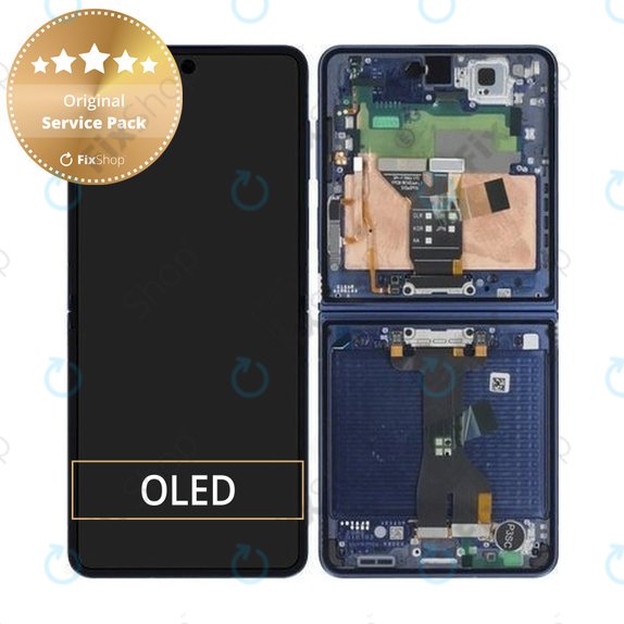 Дисплей за Samsung Z Flip 7 F766B, Blue Shadow, Тъчскрийн с рамка, GH82-37581A Genuine Service Pack