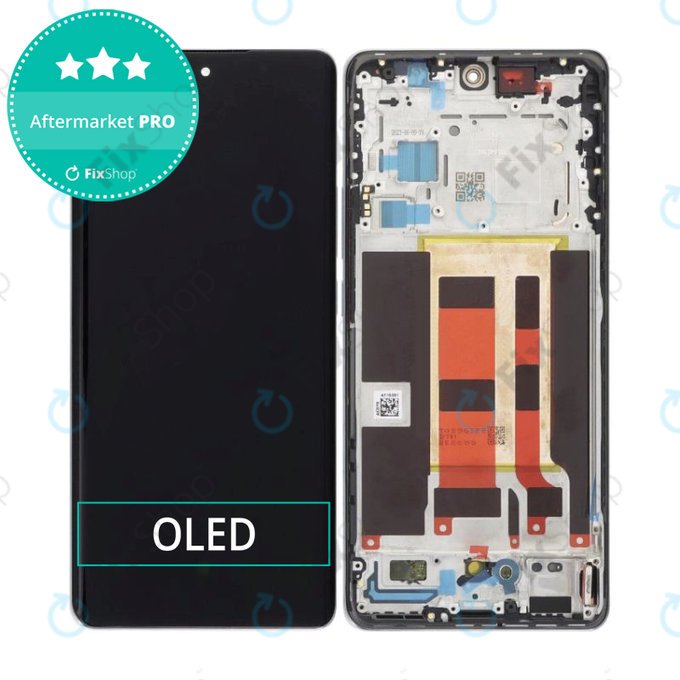 дисплей OLED за Oppo Reno 10 CPH2531, Тъчскрийн и рамка, Silvery Grey