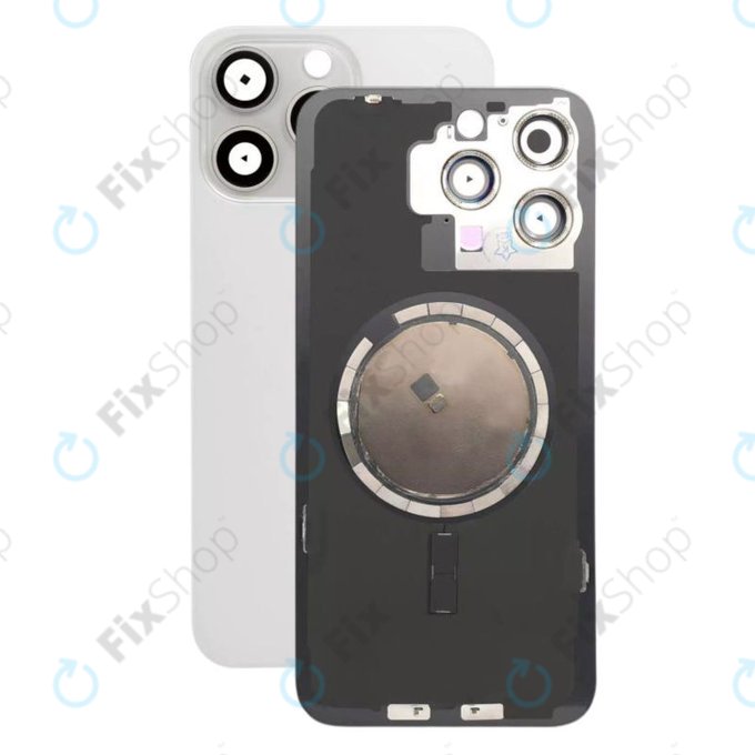 задния капак с обектив на камерата за iPhone 15 Pro Max, White Titanium