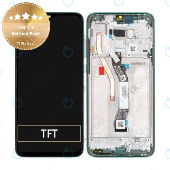 дисплей за Xiaomi Redmi Note 8 Pro, Тъчскрийн и рамка, 56000400G700, 56000C00G700, Forest Green, Genuine Service Pack