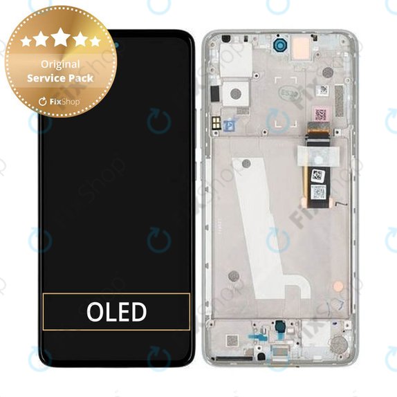 дисплей за Motorola Edge 30 XT2203, Тъчскрийн и рамка, TFT, 5D68C20586, Supermoon Silver, Genuine Service Pack